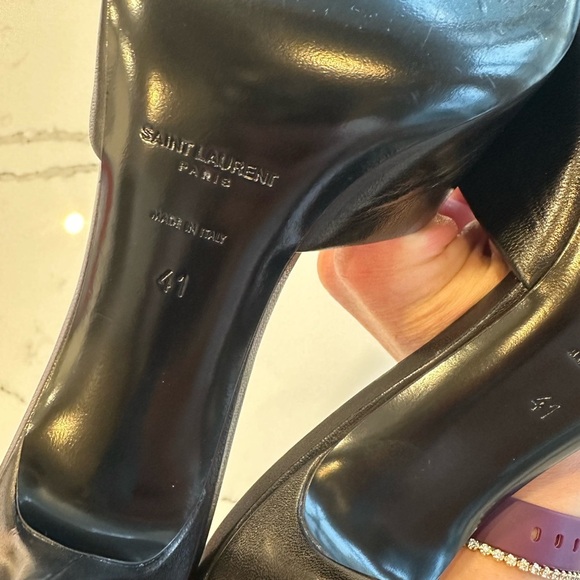 Saint Laurent LA 16 95 Leather Mules size 41 NEW IN BOX - Picture 7 of 12